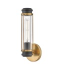 Masthead 1-Lt Bathroom Wall Light Heritage Brass/Black 35.1cm IP44