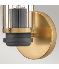 Masthead 1-Lt Bathroom Wall Light Heritage Brass/Black 35.1cm IP44