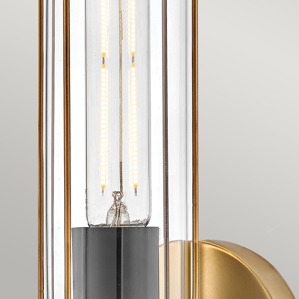 Masthead 1-Lt Bathroom Wall Light Heritage Brass/Black 35.1cm IP44