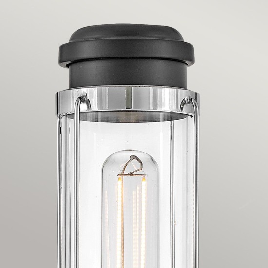 Masthead 1-Ljus Badrumsvägglampa Polerad Krom/Svart 35,1cm IP44