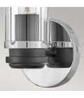 Masthead 1-Lt Bathroom Wall Light Polished Chrome/Black 35.1cm IP44