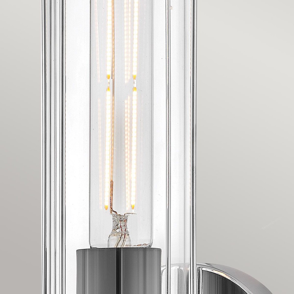 Masthead 1-Lt Bathroom Wall Light Polished Chrome/Black 35.1cm IP44