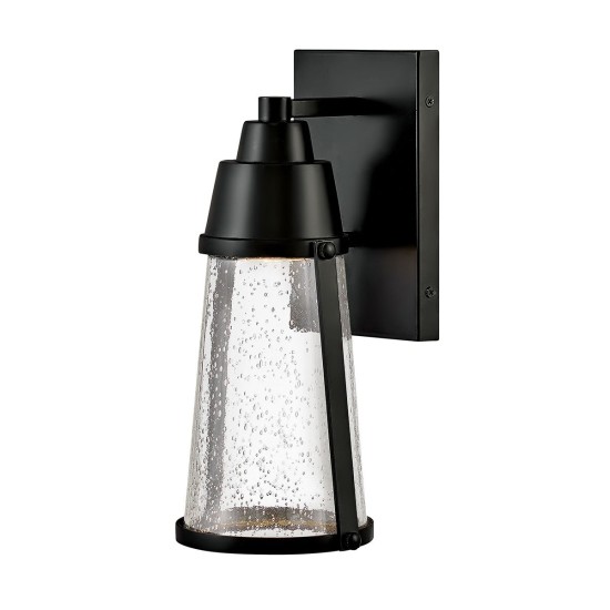 Miles 1-Lt Outdoor Wall Light Black/Clear 30.7cm