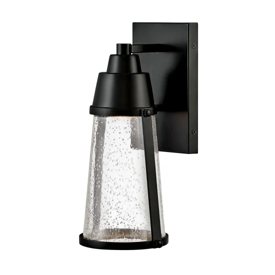 Miles 1-ljus utomhus vägglampa svart/klar 30,7 cm