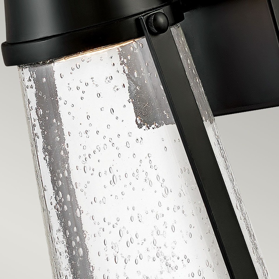 Miles 1-ljus utomhus vägglampa svart/klar 30,7cm