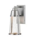 Miles 1-ljus utomhus vägglampa satin nickel/klar 30,7cm