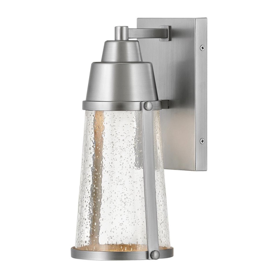 Miles 1-ljus utomhus vägglampa satin nickel/klar 30,7cm