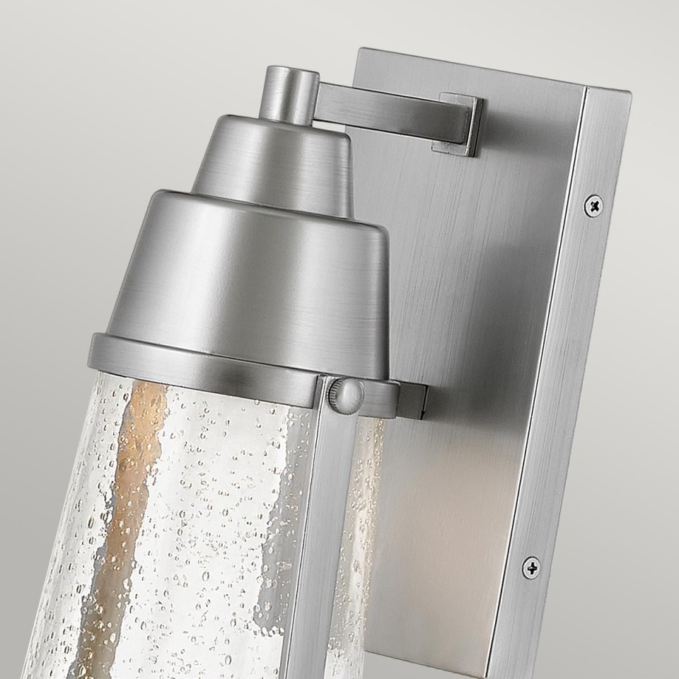 Miles 1-ljus utomhus vägglampa satin nickel/klar 30,7cm