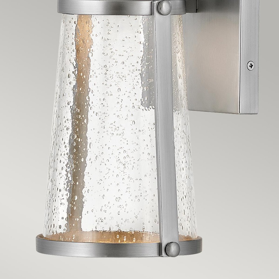 Miles 1-ljus utomhus vägglampa satin nickel/klar 30,7cm