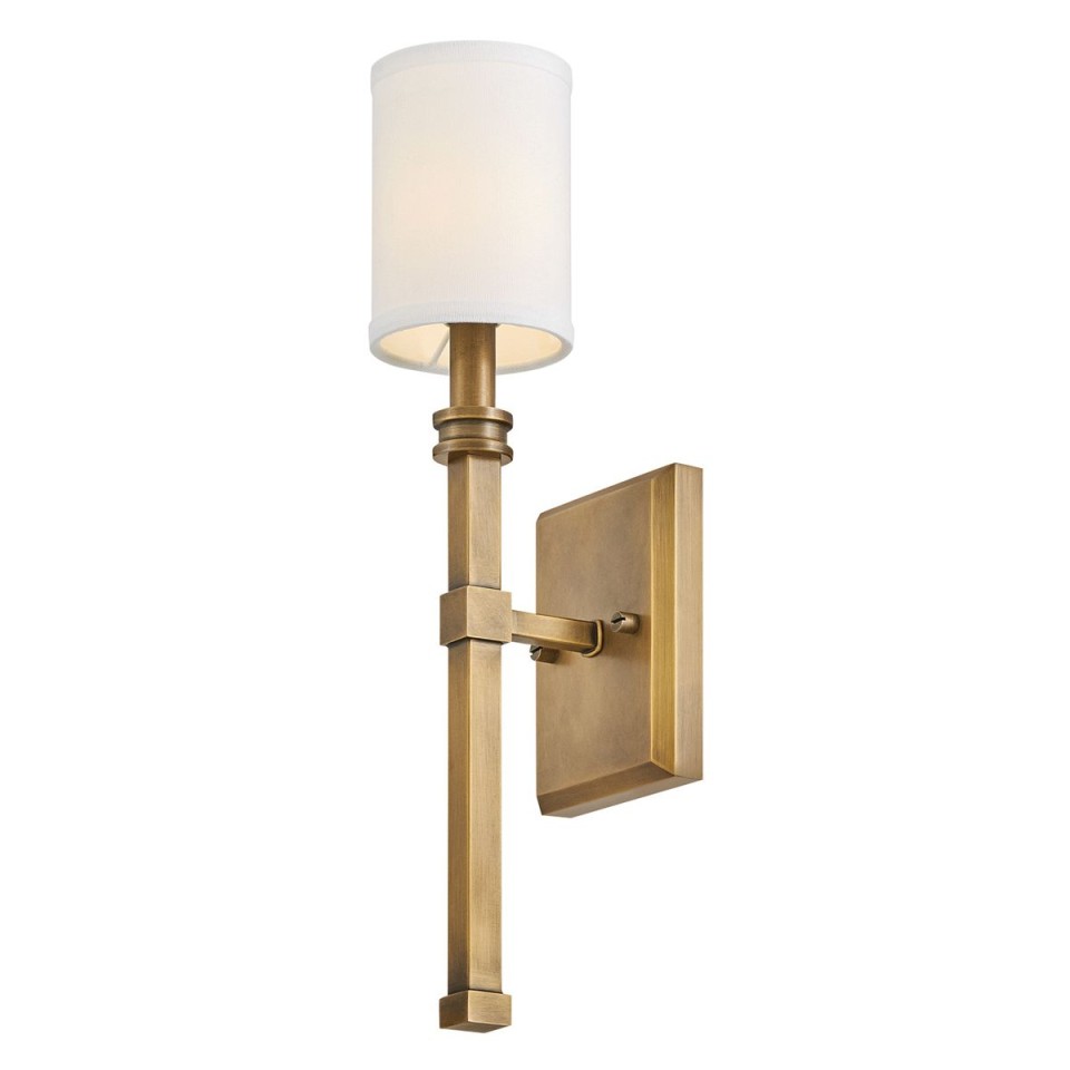 Moore 1-ljus vägglampa mässing/offwhite 45,6 cm