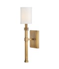 Moore 1-ljus vägglampa mässing/offwhite 45,6 cm
