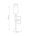 Moore 1-ljus vägglampa mässing/offwhite 45,6 cm