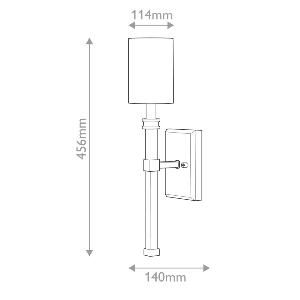 Moore 1-ljus vägglampa mässing/offwhite 45,6 cm