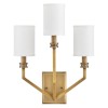 Moore 3-ljus vägglampa mässing/offwhite 48,3 cm