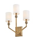 Moore 3-ljus vägglampa mässing/offwhite 48,3 cm