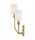 Moore 3-ljus vägglampa mässing/offwhite 48,3 cm