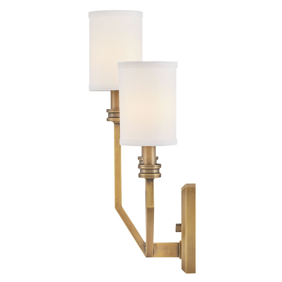 Moore 3-ljus vägglampa mässing/offwhite 48,3 cm