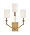 Moore 3-ljus vägglampa mässing/offwhite 48,3 cm