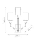 Moore 3-ljus vägglampa mässing/offwhite 48,3 cm