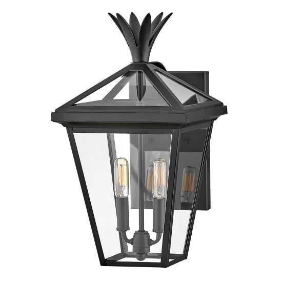 Palma 2-Lt utomhus vägglampa svart/klart glas 45,7cm IP44