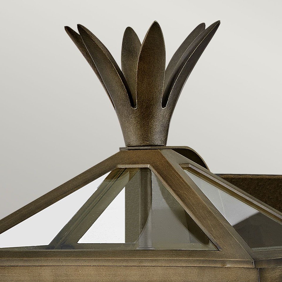 Palma 2-Lt utomhusvägglampa brons/klarglas 45,7cm IP44