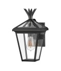 Palma 1-Lt Small Outdoor Wall Lantern Black/Clear 36.8cm IP44