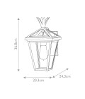 Palma 1-Lt Small Outdoor Wall Lantern Black/Clear 36.8cm IP44