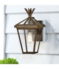Palma 1-Lt Small Outdoor Wall Lantern Burnished Bronze/Clear 36.8cm IP44