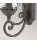 Plantation 1-Lt Medium Outdoor Wall Light Museum Black/Glass 54.1cm IP44