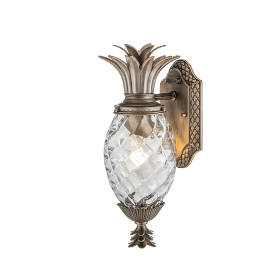 Plantation 1-Ljus utomhus vägglampa Brons/Glas 35,6cm IP44