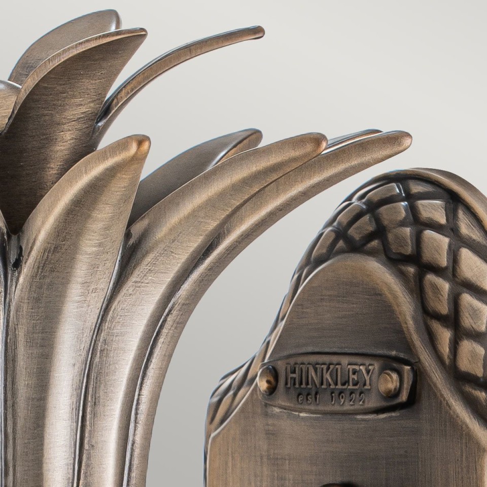 Plantation 1-Ljus Utomhusvägglampa Brons/Glas 35,6cm IP44