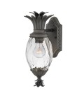 Plantation 1-Lt Small Outdoor Wall Light Museum Black/Glass 35.6cm IP44