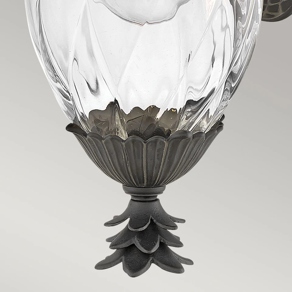 Plantation 1-Ljus Utomhusvägglampa Svart/Glas 35,6cm IP44