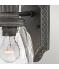 Plantation 1-Lt Small Outdoor Wall Light Museum Black/Glass 35.6cm IP44