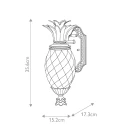 Plantation 1-Ljus Utomhusvägglampa Svart/Glas 35,6cm IP44