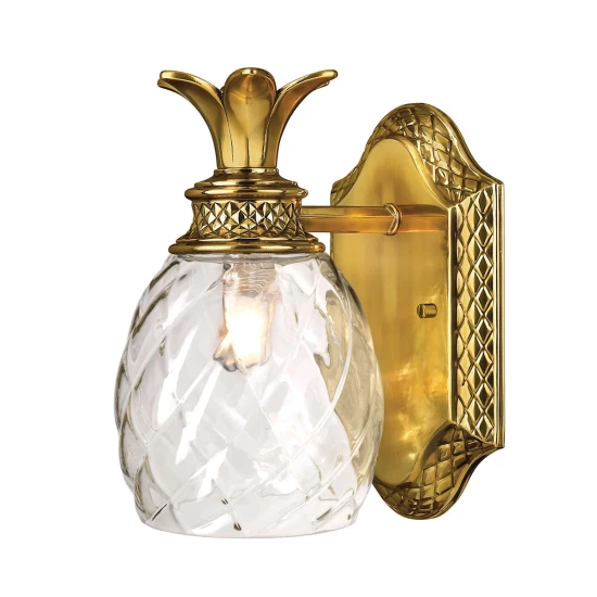 Plantation 1-Ljus Vägglampa Mässing/Glas 21,9cm IP44