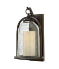 Quincy 1-Lt Medium Outdoor Wall Light Oil Rubbed Bronze/Glass 42.5cm IP44