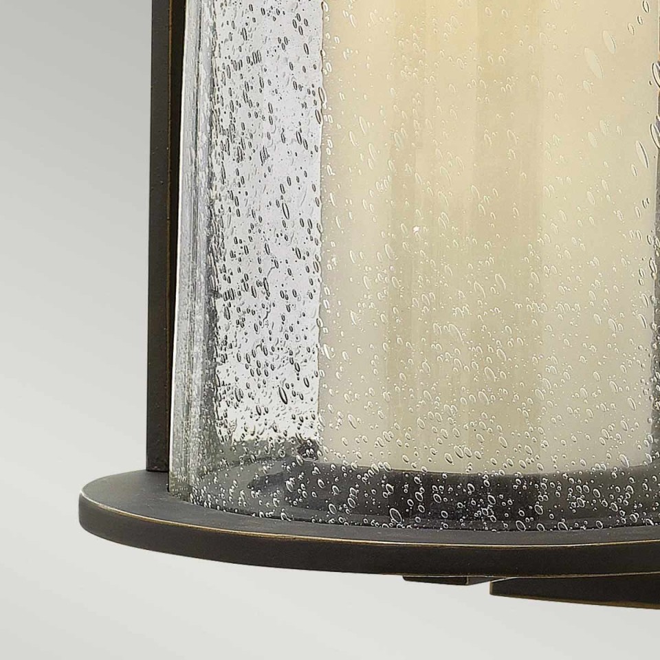 Quincy 1-Lt Medium Outdoor Wall Light Oil Rubbed Bronze/Glass 42.5cm IP44