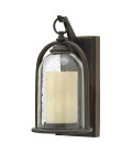 Quincy 1-Lt Small Outdoor Wall Light Oil Rubbed Bronze/Glass 34.3cm IP44