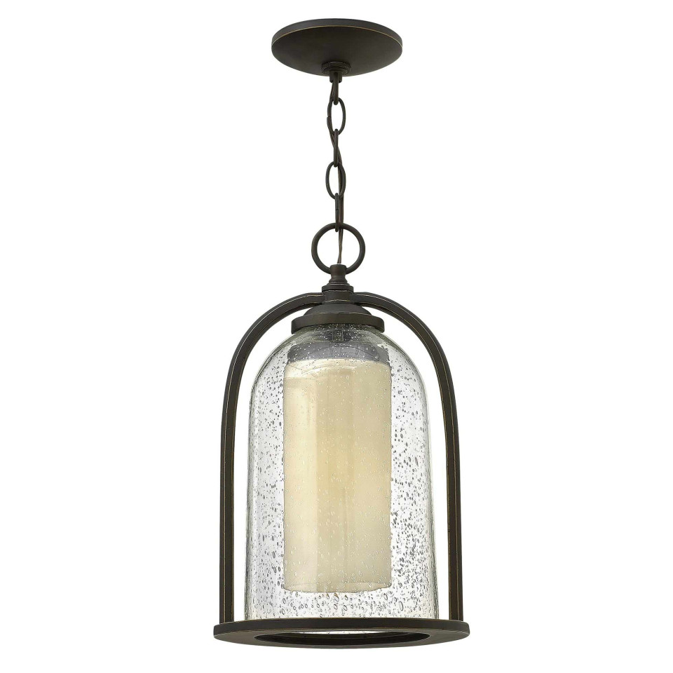 Quincy 1-Lt Outdoor Ceiling Light Oil Rubbed Bronze/Glass 23.5cm IP44 Elstead Lighting Quincy 1-Lt Outdoor Ceiling Light Oil Rubbed Bronze/Glass 23.5cm IP44