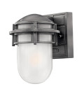 Reef Mini 1-Lt Outdoor Wall Light Hematite/Etched Glass 20.3cm IP44