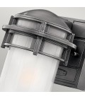 Reef Mini 1-Lt Outdoor Wall Light Hematite/Etched Glass 20.3cm IP44