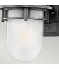 Reef Mini 1-Lt Outdoor Wall Light Hematite/Etched Glass 20.3cm IP44