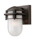 Reef Mini 1-Lt Outdoor Wall Light Victorian Bronze/Etched Glass 20.3cm IP44