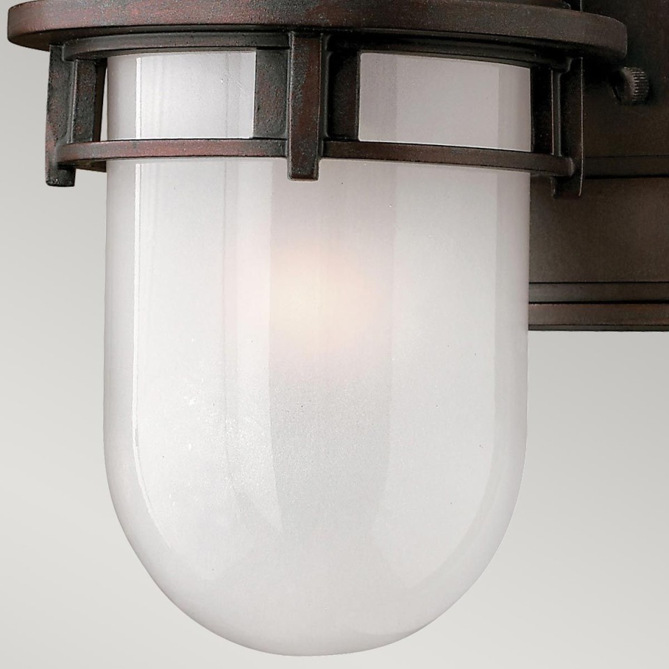 Reef Mini 1-Lt Outdoor Wall Light Victorian Bronze/Etched Glass 20.3cm IP44