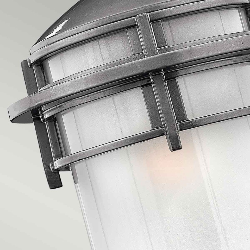 Reef 1-Lt Small Outdoor Wall Light Hematite/Etched Glass 27.3cm IP44