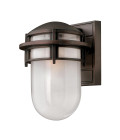 Reef 1-Lt Small Outdoor Wall Light Victorian Bronze/Etched Glass 27.3cm IP44