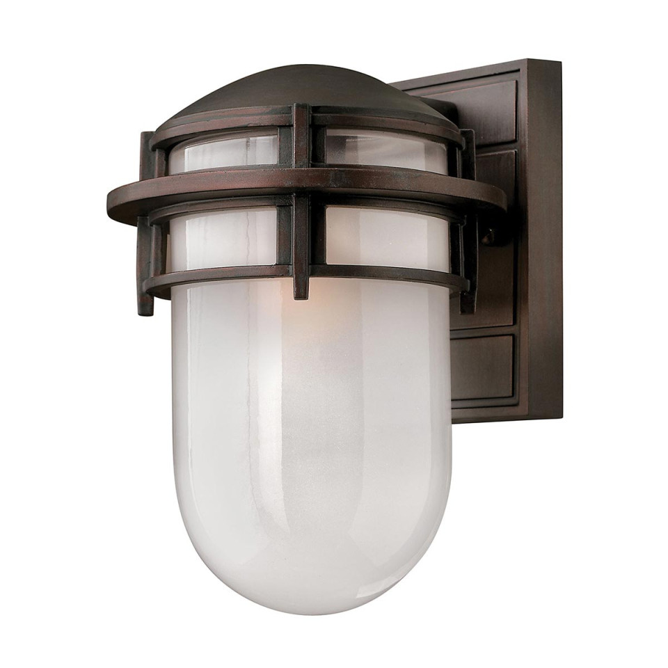 Reef 1-Lt Small Outdoor Wall Light Victorian Bronze/Etched Glass 27.3cm IP44 Elstead Lighting Reef 1-Lt Small Outdoor Wall Light Victorian Bronze/Etched Glass 27.3cm IP44