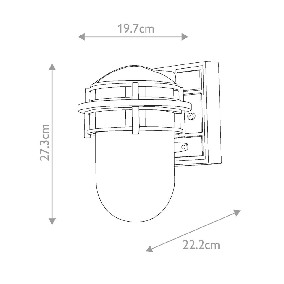 Reef 1-Lt Small Outdoor Wall Light Victorian Bronze/Etched Glass 27.3cm IP44