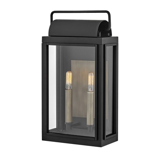 Sag Harbor 2-Lt medium utomhus vägglampa svart/klar 41,9cm IP44